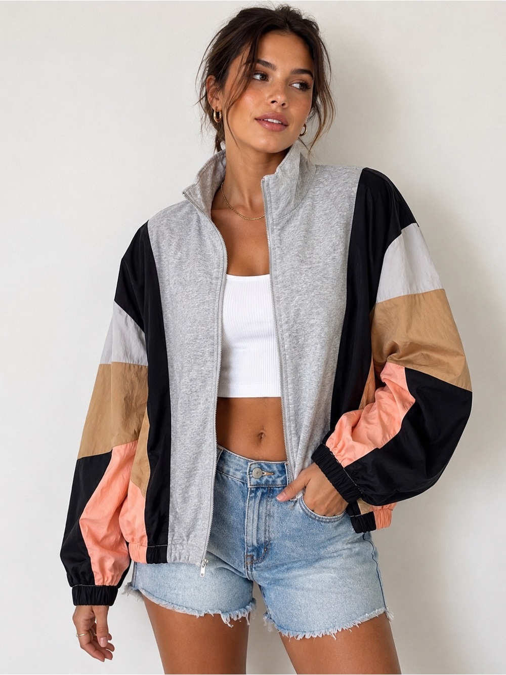 Out From Under Urban Outfitters M Colorblock Track Jacket 90s Windbreaker J19
